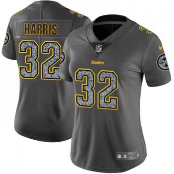 Women's Nike Pittsburgh Steelers #32 Franco Harris Gray Static Stitched NFL Vapor Untouchable Limited Jersey