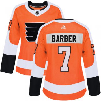 Adidas Philadelphia Flyers #7 Bill Barber Orange Home Authentic Women's Stitched NHL Jersey