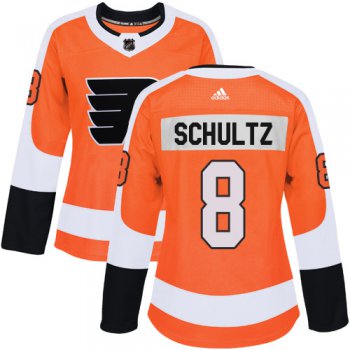 Adidas Philadelphia Flyers #8 Dave Schultz Orange Home Authentic Women's Stitched NHL Jersey