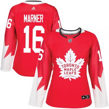 Adidas Toronto Maple Leafs #16 Mitchell Marner Red Team Canada Authentic Women's Stitched NHL Jersey