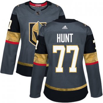 Adidas Vegas Golden Golden Knights #77 Brad Hunt Grey Home Authentic Women's Stitched NHL Jersey