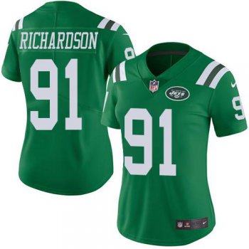 Nike Jets #91 Sheldon Richardson Green Women's Stitched NFL Limited Rush Jersey