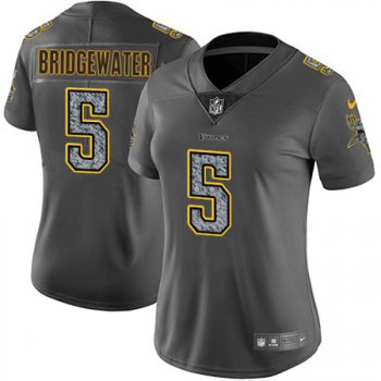 Women's Nike Minnesota Vikings #5 Teddy Bridgewater Gray Static NFL Vapor Untouchable Game Jersey