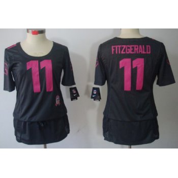 Nike Arizona Cardinals #11 Larry Fitzgerald Breast Cancer Awareness Gray Womens Jersey