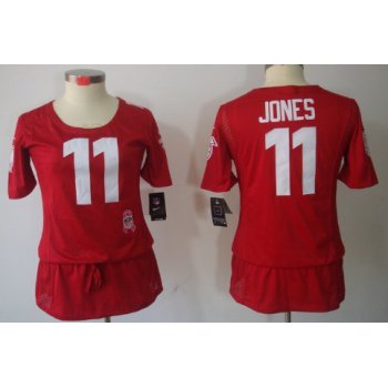 Nike Atlanta Falcons #11 Julio Jones Breast Cancer Awareness Red Womens Jersey