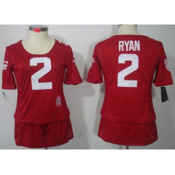 Nike Atlanta Falcons #2 Matt Ryan Breast Cancer Awareness Red Womens Jersey