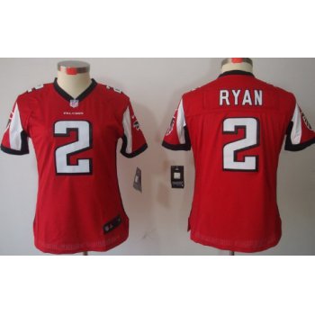 Nike Atlanta Falcons #2 Matt Ryan Red Limited Womens Jersey