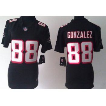 Nike Atlanta Falcons #88 Tony Gonzalez Black Game Womens Jersey