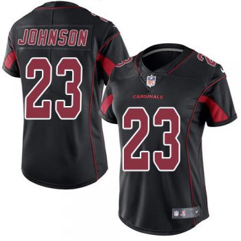 Nike Cardinals #23 Chris Johnson Black Women's Stitched NFL Limited Rush Jersey