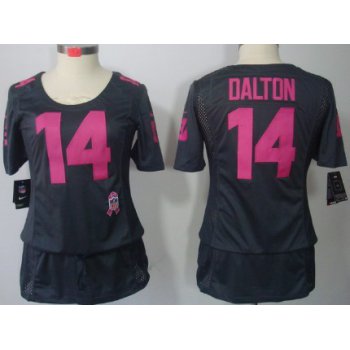 Nike Cincinnati Bengals #14 Andy Dalton Breast Cancer Awareness Gray Womens Jersey