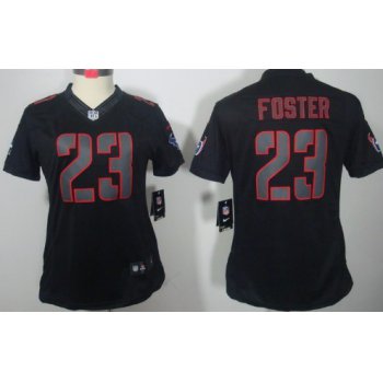 Nike Houston Texans #23 Arian Foster Black Impact Limited Womens Jersey