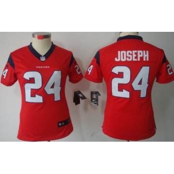 Nike Houston Texans #24 Johnathan Joseph Red Limited Womens Jersey