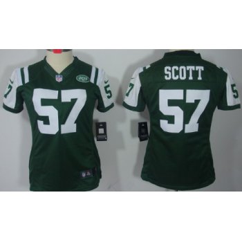 Nike New York Jets #57 Bart Scott Green Limited Womens Jersey