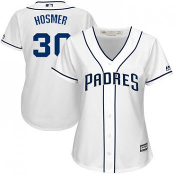 Padres #30 Eric Hosmer White Home Women's Stitched Baseball Jersey