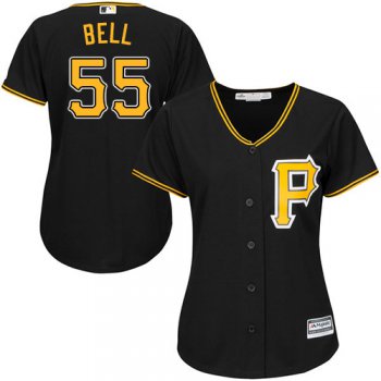 Pirates #55 Josh Bell Black Alternate Women's Stitched Baseball Jersey