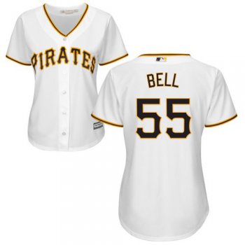 Pirates #55 Josh Bell White Home Women's Stitched Baseball Jersey