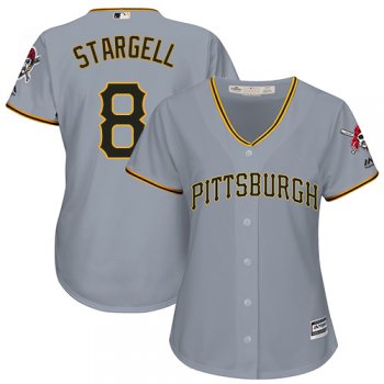 Pirates #8 Willie Stargell Grey Road Women's Stitched Baseball Jersey