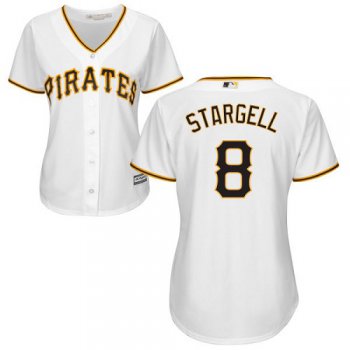 Pirates #8 Willie Stargell White Home Women's Stitched Baseball Jersey