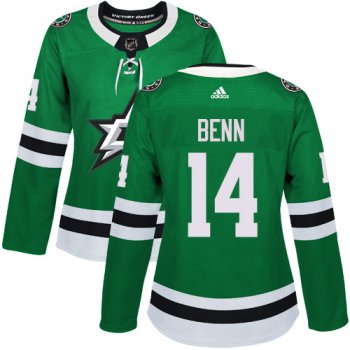 Adidas Dallas Stars #14 Jamie Benn Green Home Authentic Women's Stitched NHL Jersey