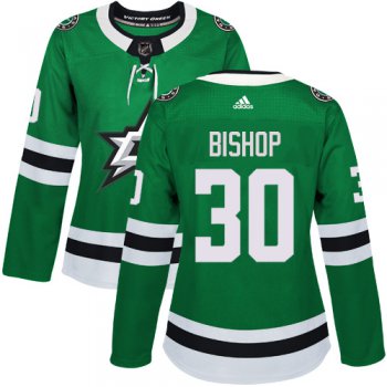 Adidas Dallas Stars #30 Ben Bishop Green Home Authentic Women's Stitched NHL Jersey