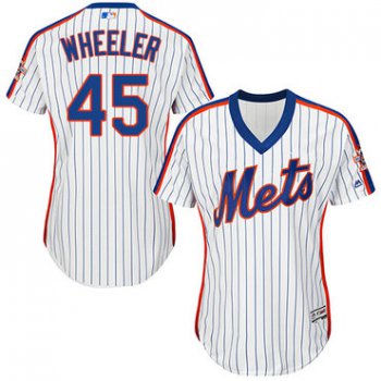 Mets #45 Zack Wheeler White(Blue Strip) Alternate Women's Stitched Baseball Jersey
