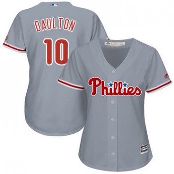 Phillies #10 Darren Daulton Grey Road Women's Stitched Baseball Jersey