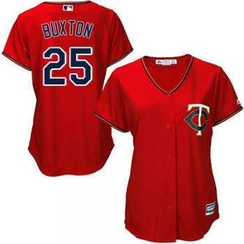 Twins #25 Byron Buxton Red Alternate Women's Stitched Baseball Jersey