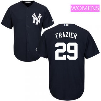 Women's New York Yankees #29 Todd Frazier Navy Blue Alternate Stitched MLB Majestic Cool Base Jersey