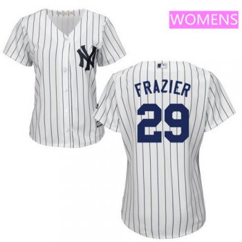 Women's New York Yankees #29 Todd Frazier White Home Stitched MLB Majestic Cool Base Jersey