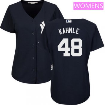 Women's New York Yankees #48 Tommy Kahnle Navy Blue Alternate Stitched MLB Majestic Cool Base Jersey