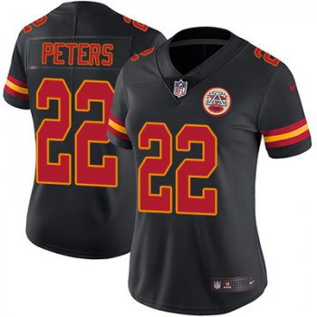 Women's Nike Kansas City Chiefs #22 Marcus Peters Black Stitched NFL Limited Rush Jersey
