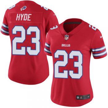 Women's Nike NFL Buffalo Bills #23 Micah Hyde Rush Vapor UntouchableLimited Red Jersey
