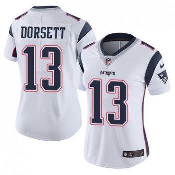 Women's Nike Patriots #13 Phillip Dorsett White Stitched NFL Vapor Untouchable Limited Jersey