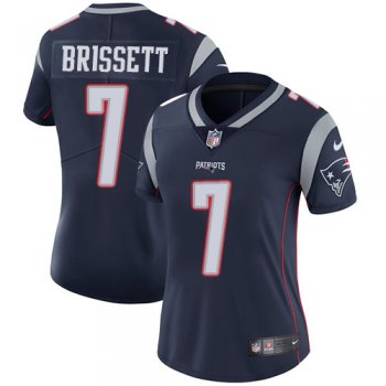 Women's Nike Patriots #7 Jacoby Brissett Navy Blue Team Color Stitched NFL Vapor Untouchable Limited Jersey
