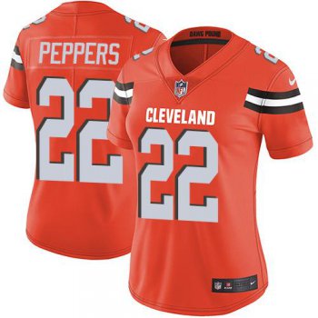 Women's Nike Browns #22 Jabrill Peppers Orange Alternate Stitched NFL Vapor Untouchable Limited Jersey