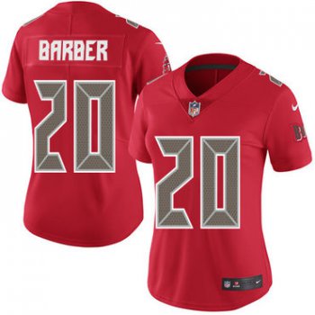 Women's Nike Buccaneers #20 Ronde Barber Red Stitched NFL Limited Rush Jersey