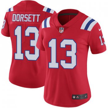 Women's Nike Patriots #13 Phillip Dorsett Red Alternate Stitched NFL Vapor Untouchable Limited Jersey