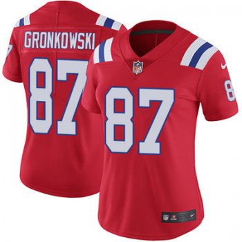 Women's Nike Patriots #87 Rob Gronkowski Red Alternate Stitched NFL Vapor Untouchable Limited Jersey