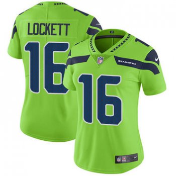 Women's Nike Seahawks #16 Tyler Lockett Green Stitched NFL Limited Rush Jersey