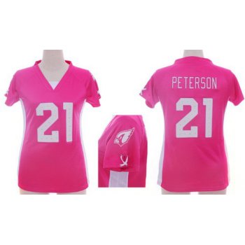 Nike Arizona Cardinals #21 Patrick Peterson 2012 Pink Womens Draft Him II Top Jersey