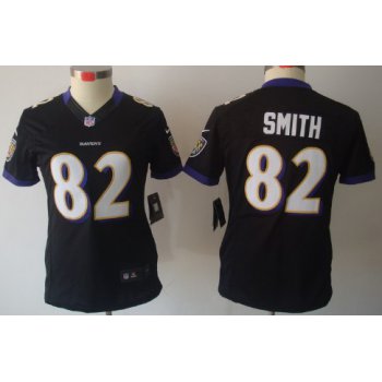 Nike Baltimore Ravens #82 Torrey Smith Black Limited Womens Jersey
