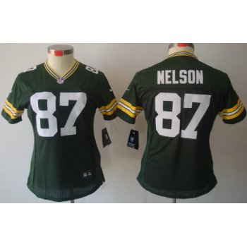 Nike Green Bay Packers #87 Jordy Nelson Green Limited Womens Jersey