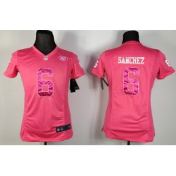 Nike New York Jets #6 Mark Sanchez Pink Sweetheart Diamond Womens Jersey
