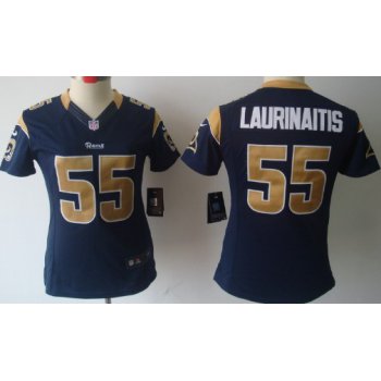 Nike St. Louis Rams #55 James Laurinaitis Navy Blue Limited Womens Jersey