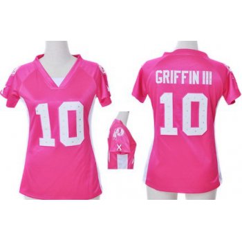 Nike Washington Redskins #10 Robert Griffin III 2012 Pink Womens Draft Him II Top Jersey