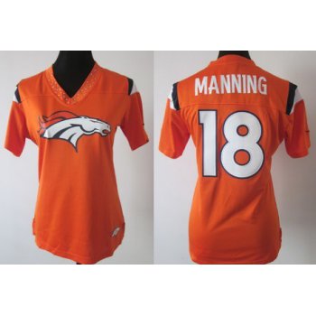Nike Denver Broncos #18 Peyton Manning 2012 Orange Womens Field Flirt Fashion Jersey