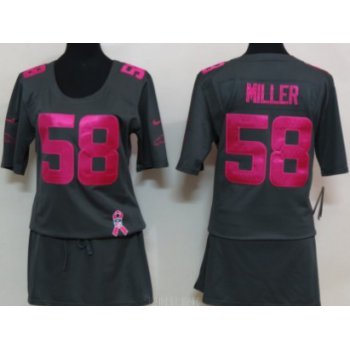 Nike Denver Broncos #58 Von Miller Breast Cancer Awareness Gray Womens Jersey