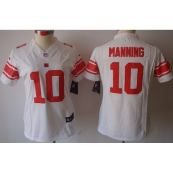 Nike New York Giants #10 Eli Manning White Limited Womens Jersey