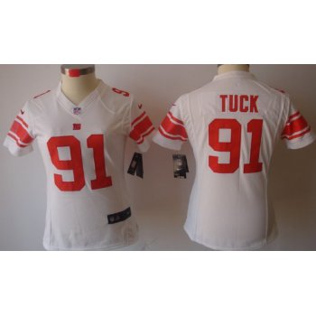 Nike New York Giants #91 Justin Tuck White Limited Womens Jersey