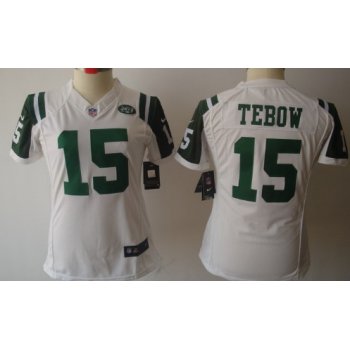 Nike New York Jets #15 Tim Tebow White Limited Womens Jersey